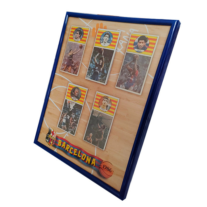 BARCELONA cuadro CROMOS retro BALONCESTO☝ 🏀 plantilla 1985